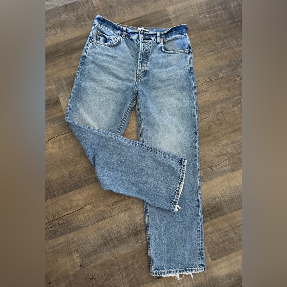 ZARA button fly distressed denim jeans Size 4